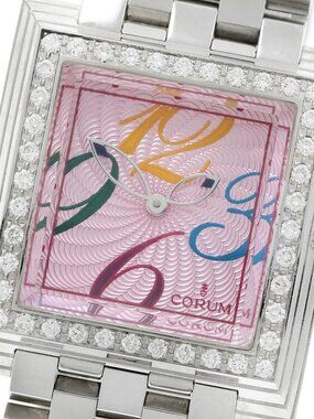 CORUM pyramid 138.341.47 Diamond Bezel pink Dial Quartz Ladies Watch_942748